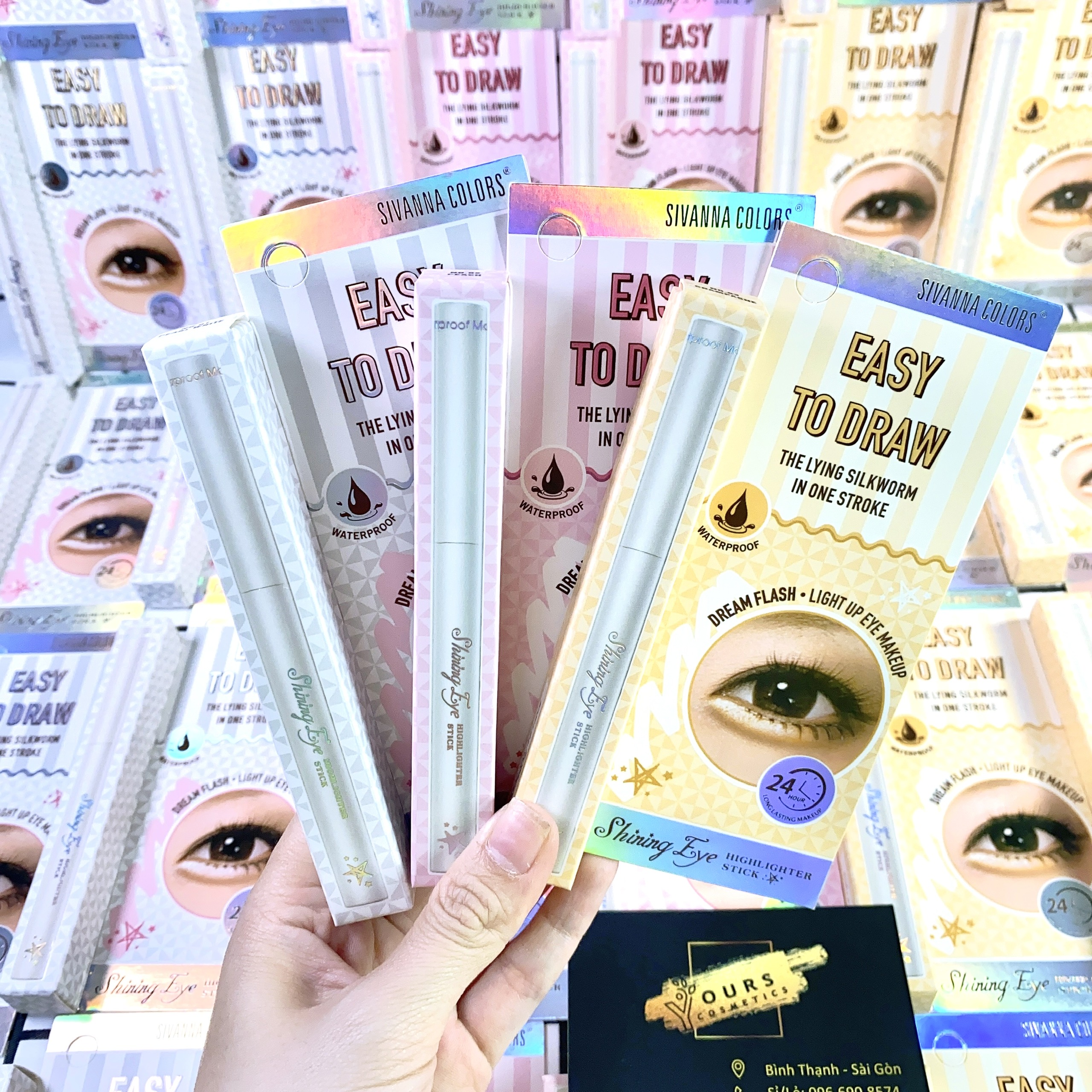 Bút kẻ mắt nhũ sáp Sivanna Easy To Draw HF928 - Bút kẻ mí có nhũ Sivanna , bắt sáng, kẻ bọng mắt
