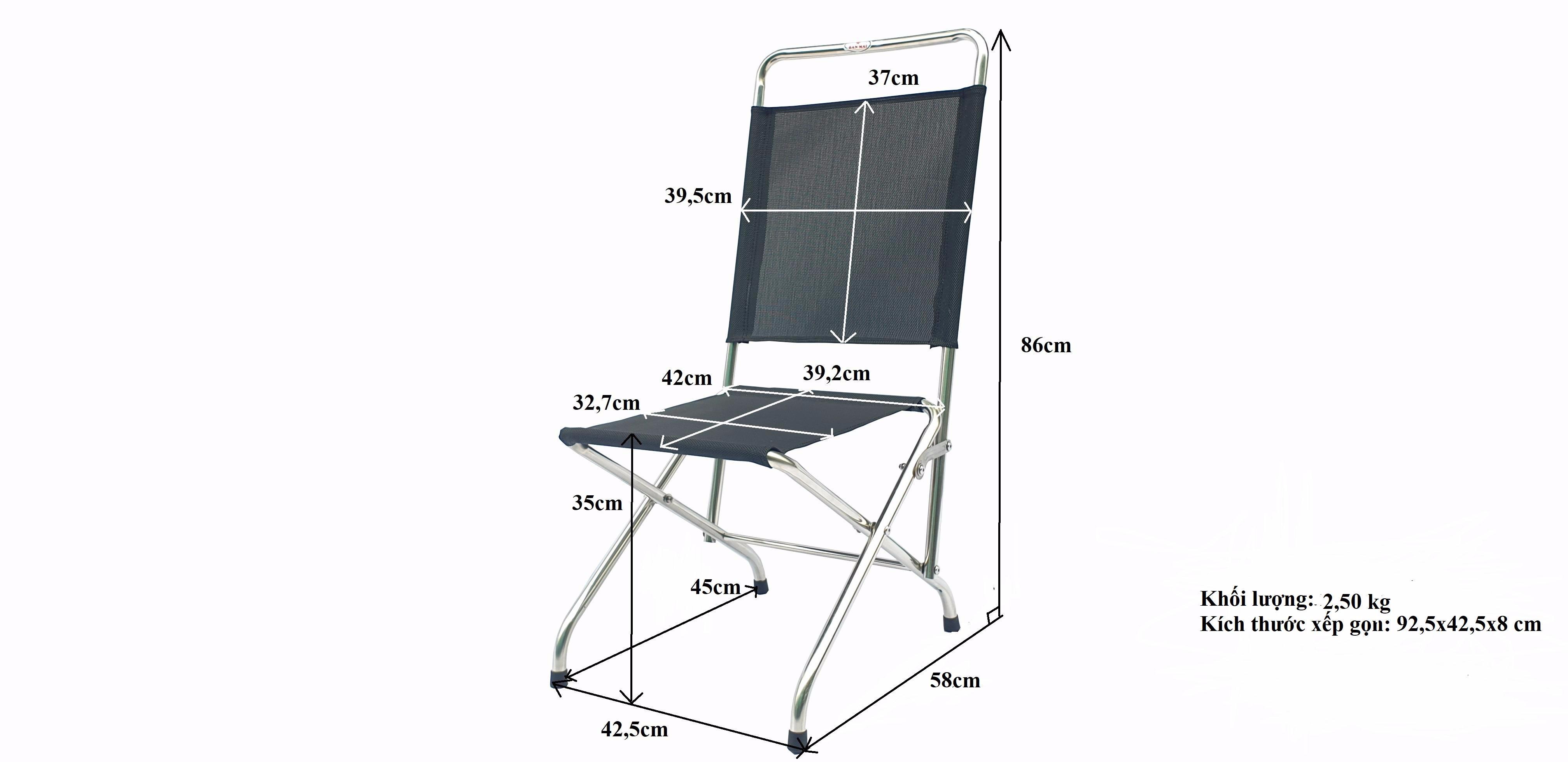Ghế xếp du lịch ban mai, inox