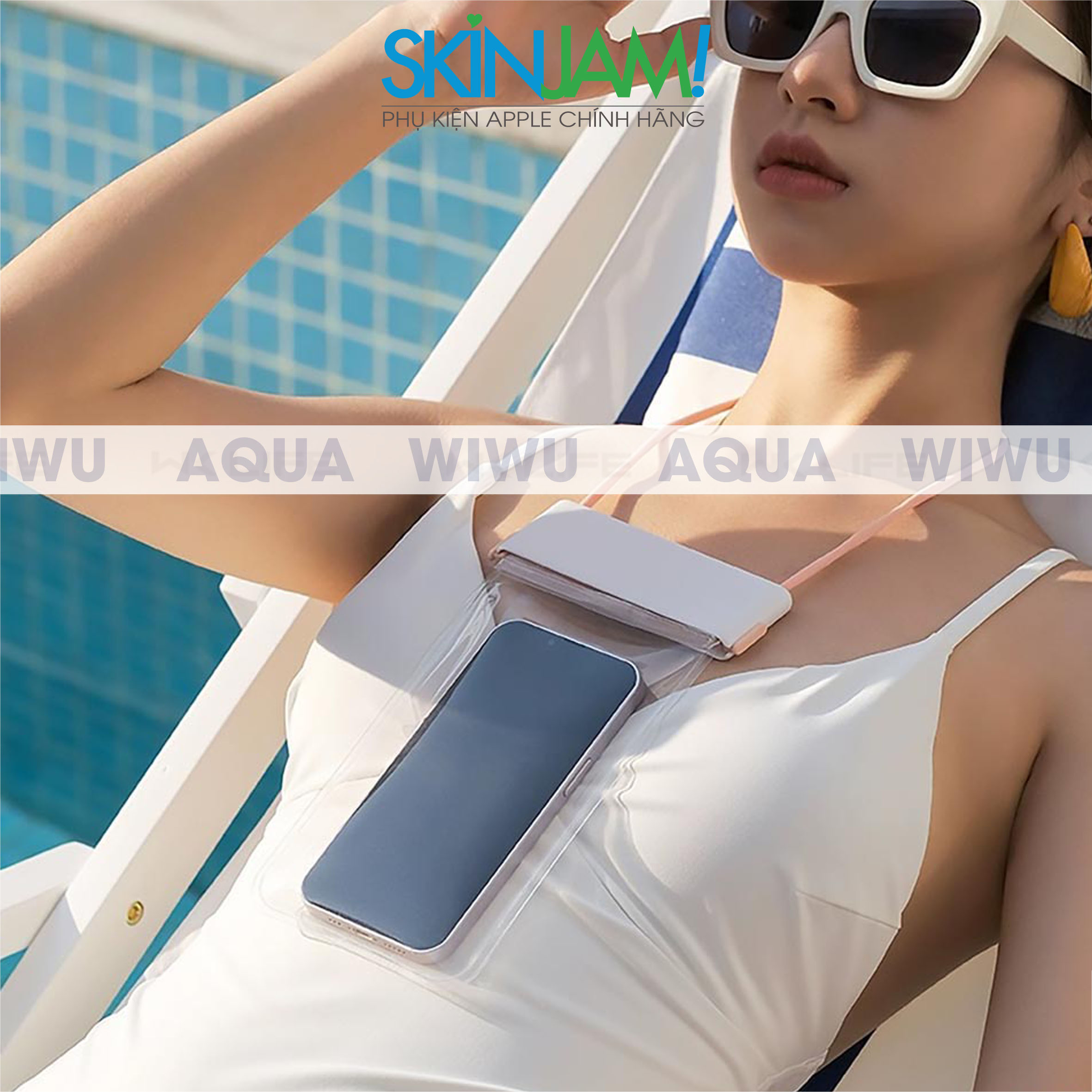 Túi Chống Nước Wiwu Aqua Waterproof Bag Dành Cho Điện Thoại Di Động Trong Suốt Cao, Cảm Ứng Nhạy, Siêu Chống Nước