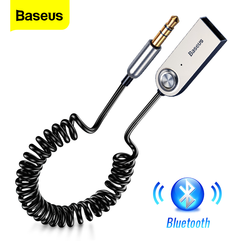 Baseus Cáp chuyển đổi âm thanh giắc cắm AUX 3.5mm ra USB kết nối Bluetooth 5.0 tiện dụng cho xe hơi