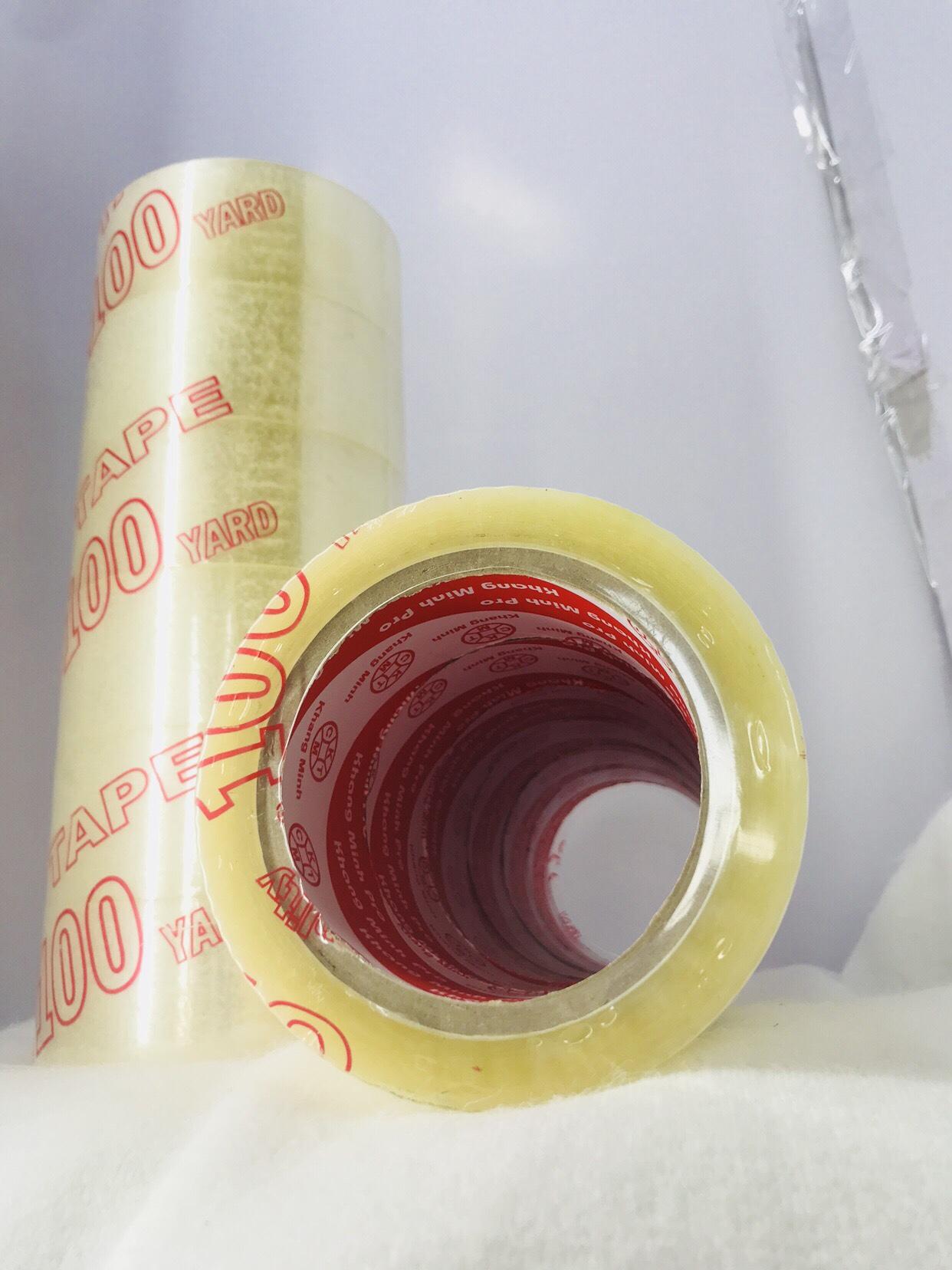 Lot of 6 rolls of 4p8 clear tape , 100 yards long, 50 mic adhesive, weight 500 grams