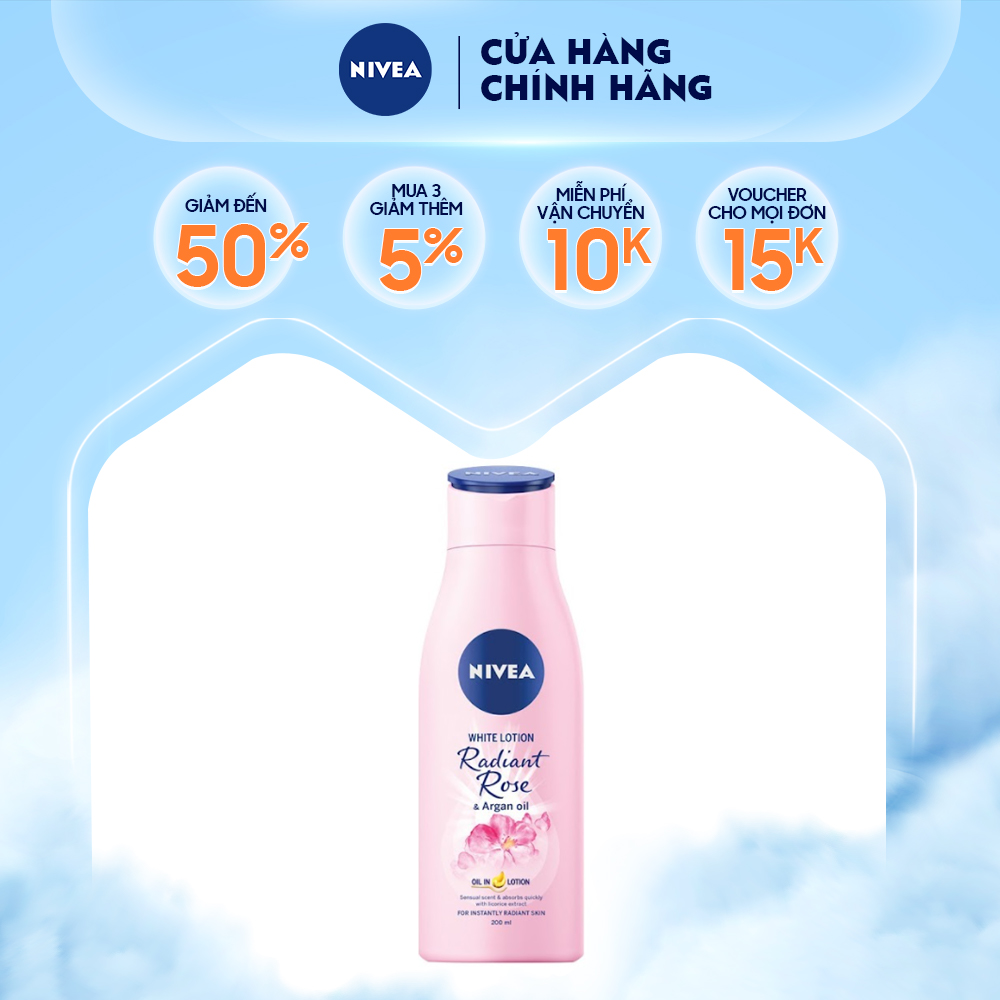 Sữa dưỡng thể dưỡng trắng Nivea Radiant Rose 200ml 85706