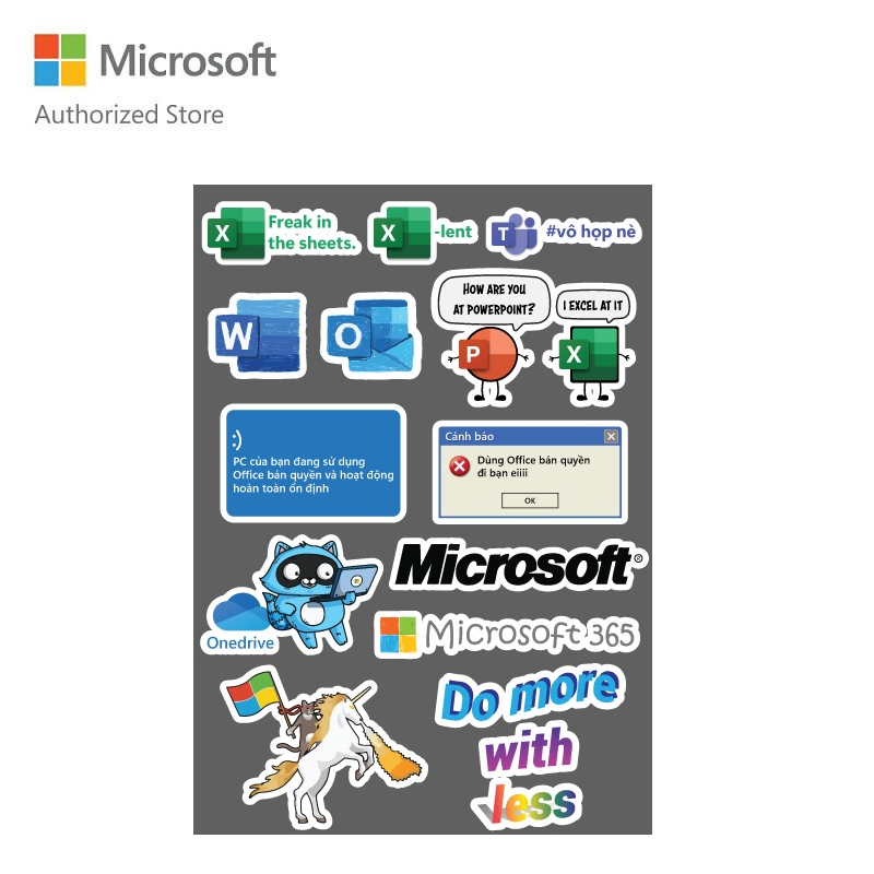 Bộ sticker microsoft vui vẻ - Hàng tặng không bán