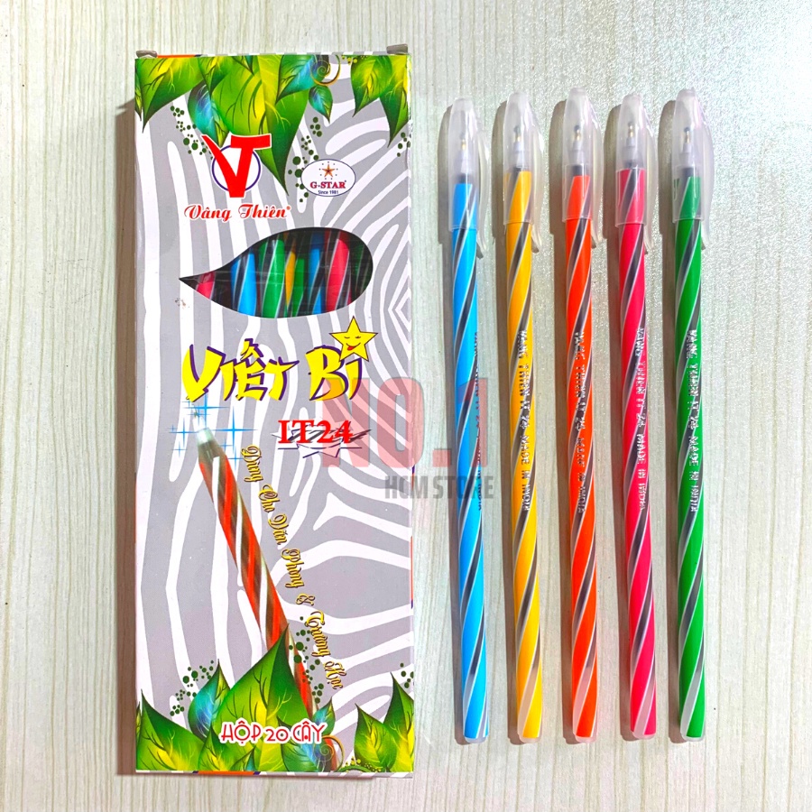 Hộp 20 Cây Viết Nến Vâng Thiên IT24 Thân Dài Mực Xanh - K Pen