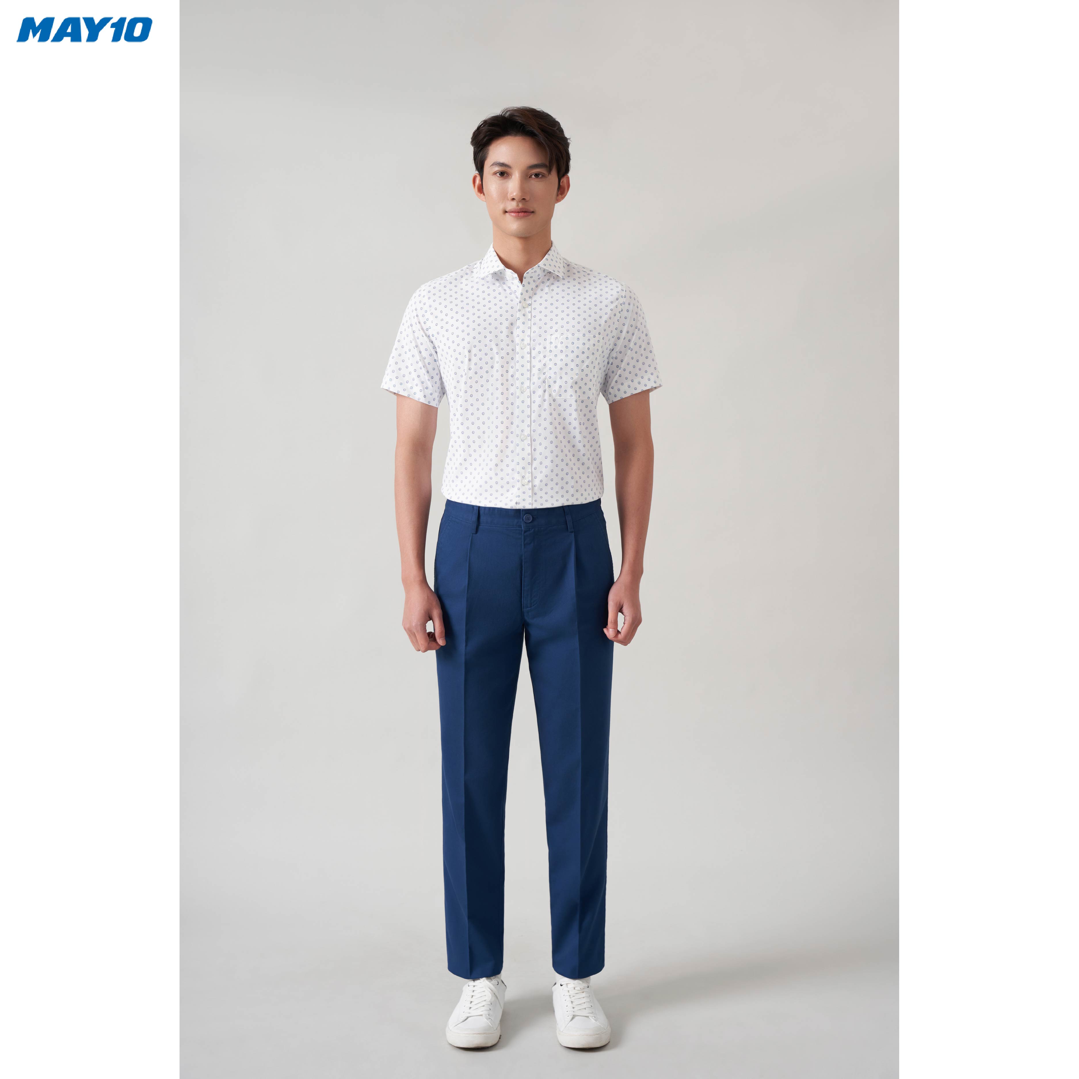 Áo sơ mi nam cộc tay may 10 dáng slimfit mã 010122186 2tt