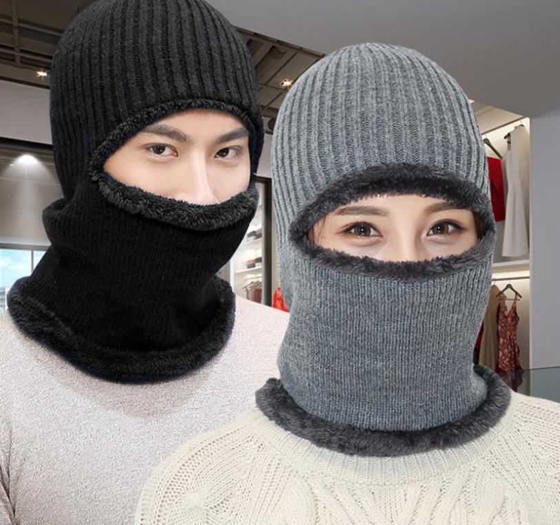 Mũ len trùm đầu lót lông che kín mặt kiểu ninja 1 dáng 3 phong cách