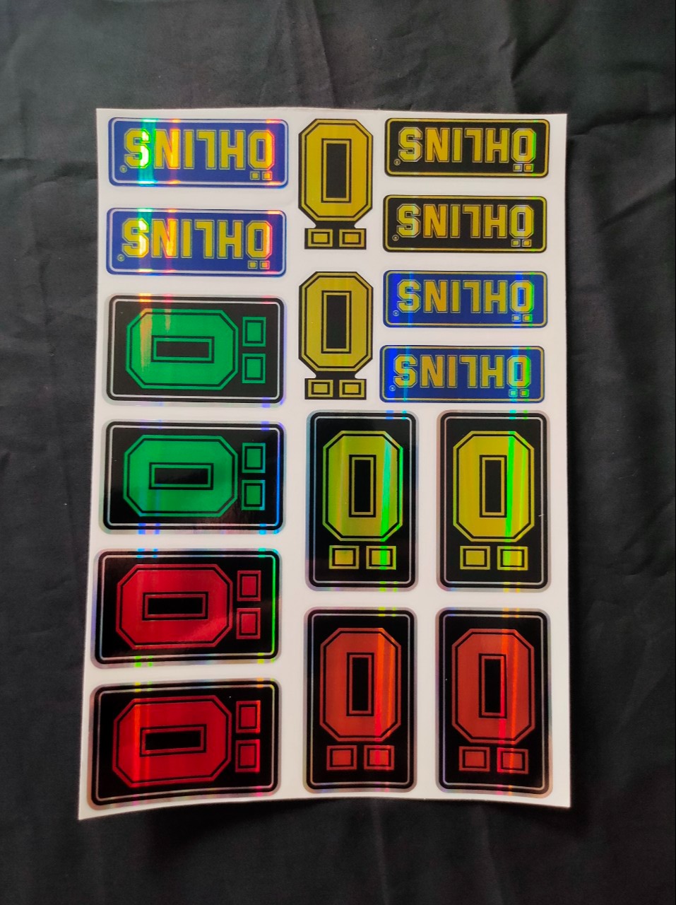 BỘ TEM DÁN OHLINS,SẨN PHẨM ĐƯỢC CHỐNG NƯỚC TỐT,KHÔNG BUNG TRÓC THEO THỜI GIAN,TRANG TRÍ XE MÁY ĐỘC ĐÁO,CÓ THỂ TRANG TRÍ LÊN ĐIỆN THOẠI,LAPTOP,CÓ NHIỀU TEM LOẠI TEM MANG THƯƠNG HIỆU OHLINS...