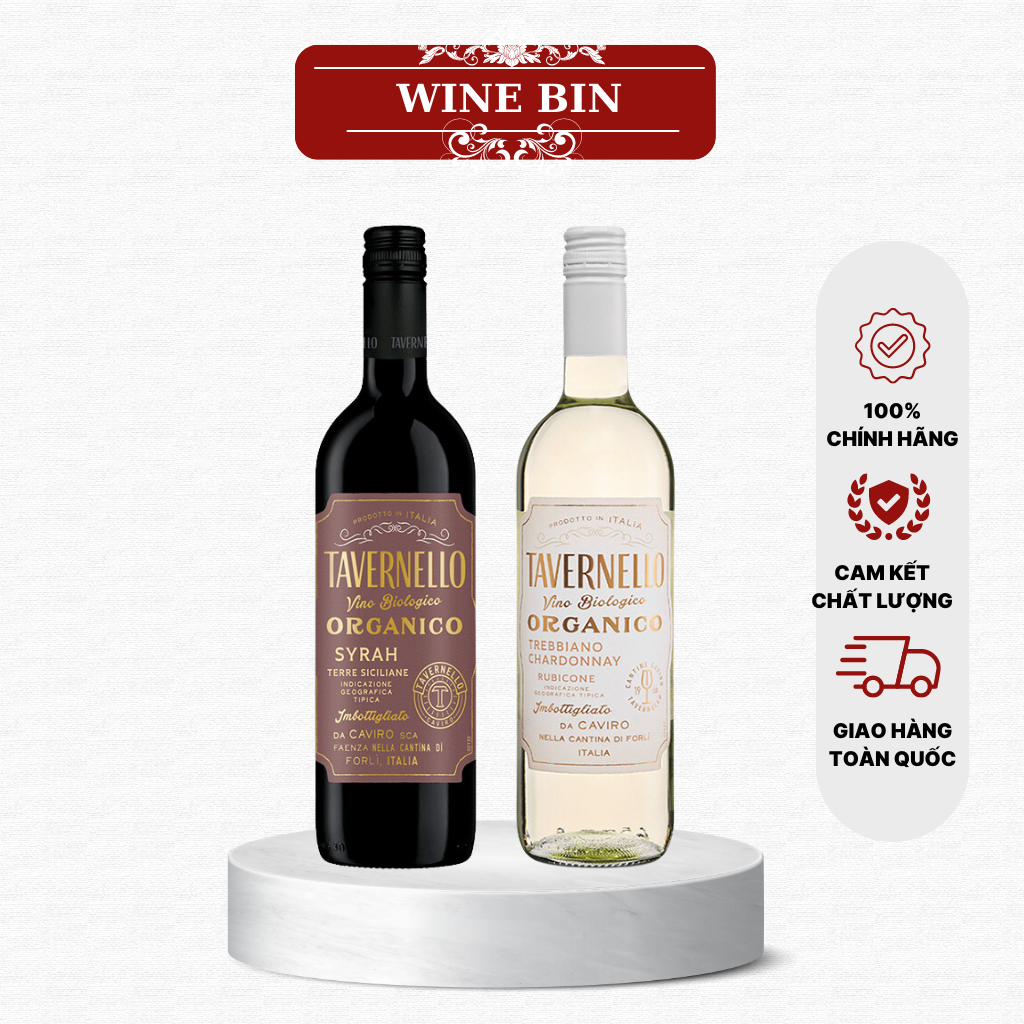 Rượu Vang Ý Tavernello Organico Trebbiano Chardonnay Rubicone
