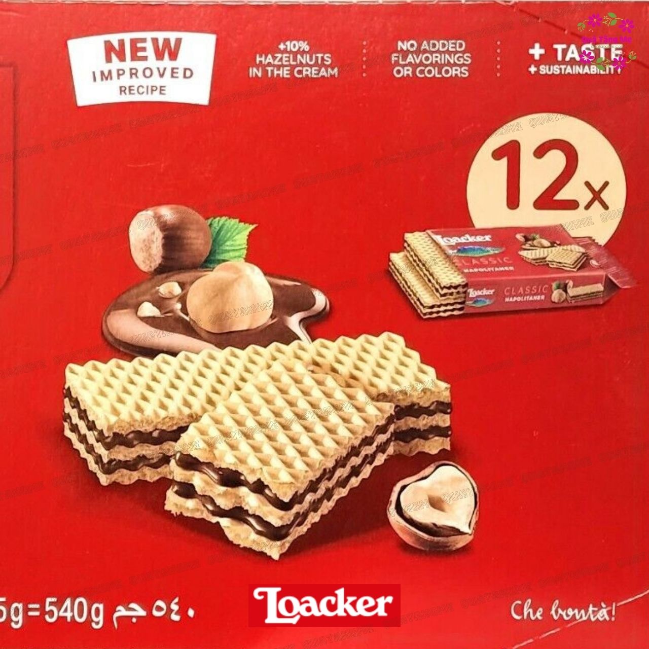 Bánh xốp nhân hạt dẻ Loacker Classic Minis 12x45g 540g