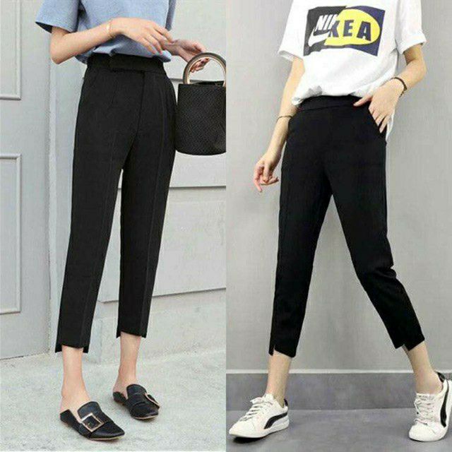 Quần baggy gấu lệch