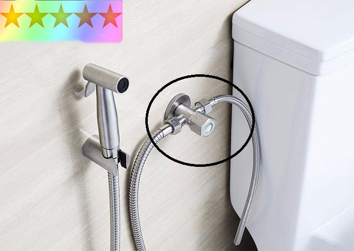 Bộ Vòi xịt vệ sinh và van chia nước chữ T Inox 304 cao cấp - vòi xịt nhà vệ sinh - vòi xịt
