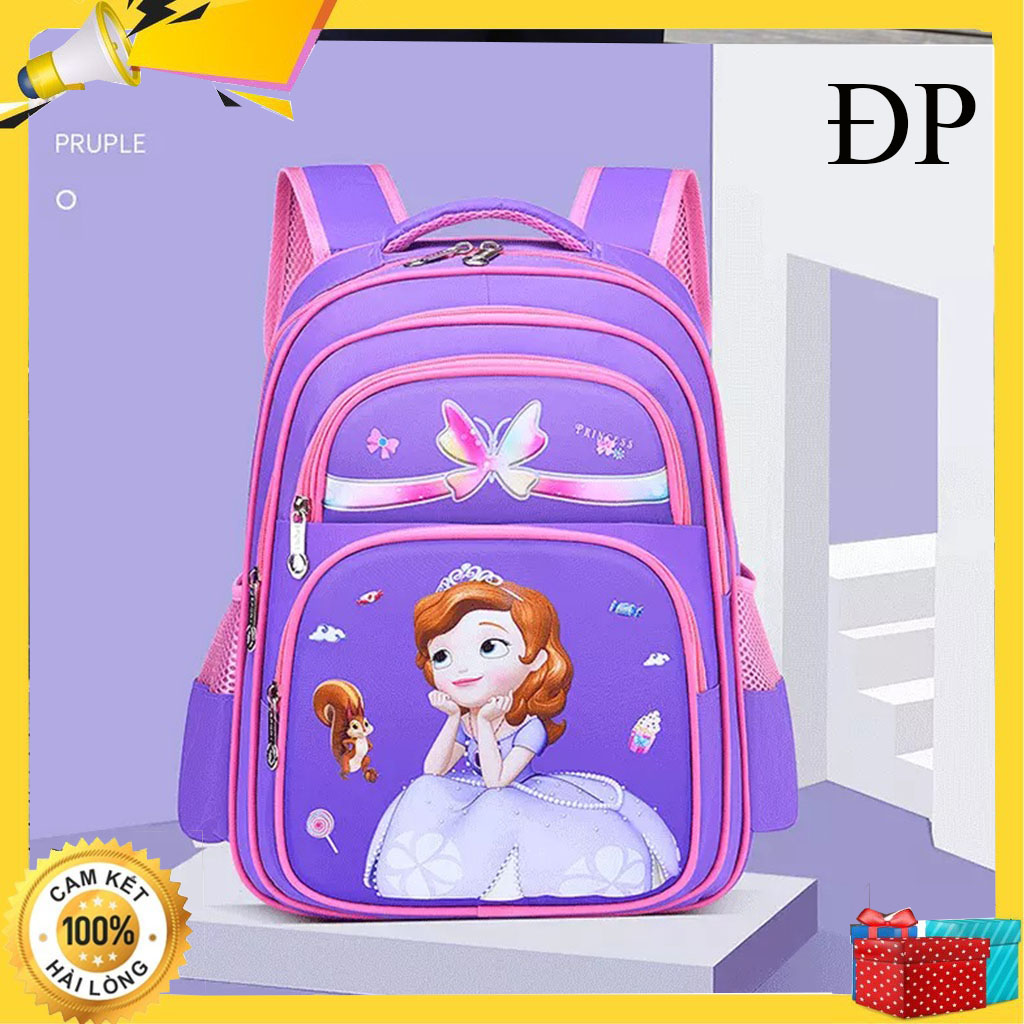 [LOẠI ĐẸP] Balo học sinh chống gù lưng, chống nước chống thấm siêu nhẹ, Balo Cho Bé, Túi Bé Gái hình công chúa Sofia cho bé từ lớp 3 đến lớp 7, cặp tiểu học, trung học
