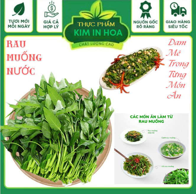 Rau Muống Lá Nước Non Giòn Ngọt Dùng Luộc Xào Ăn Lẩu