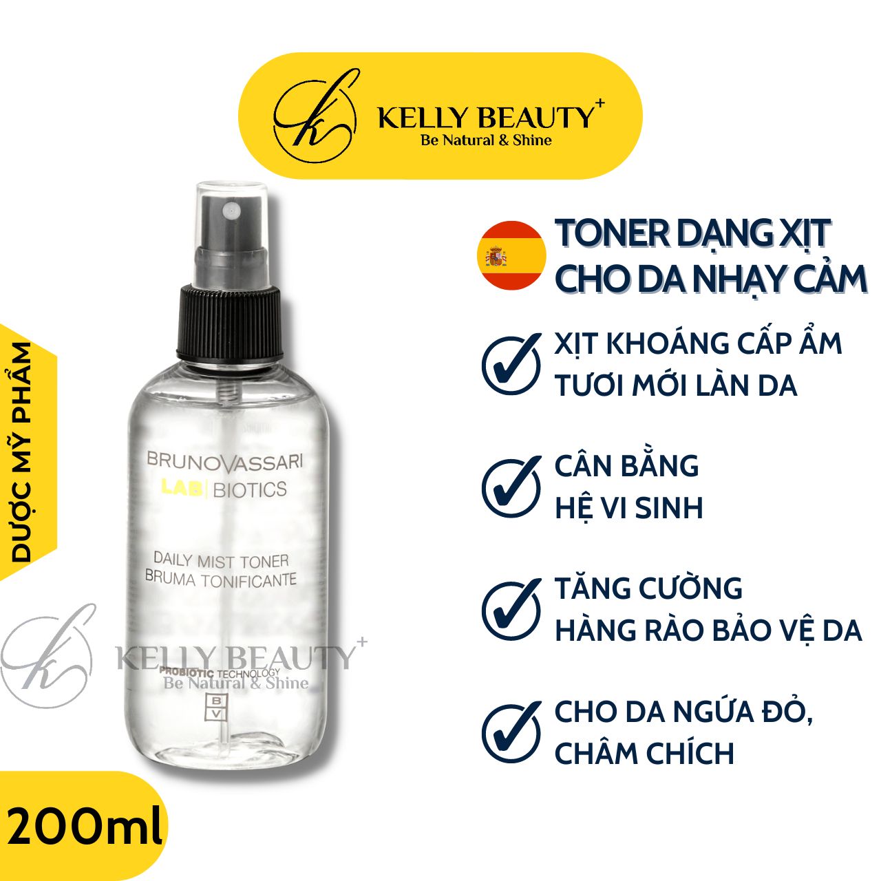Toner Nước Cân Bằng Cho Da Nhạy Cảm Lab Biotics Daily Mist Toner BRUNO