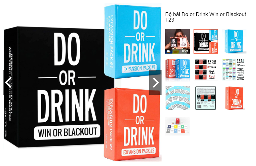 Bộ bài do or drink win or blackout t23