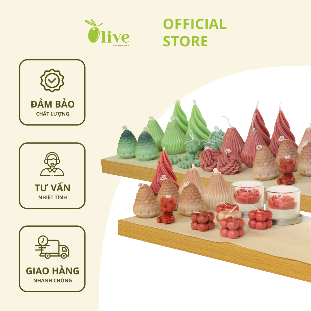 Nến thơm giáng sinh tinh dầu thiên nhiên handmade - olive project