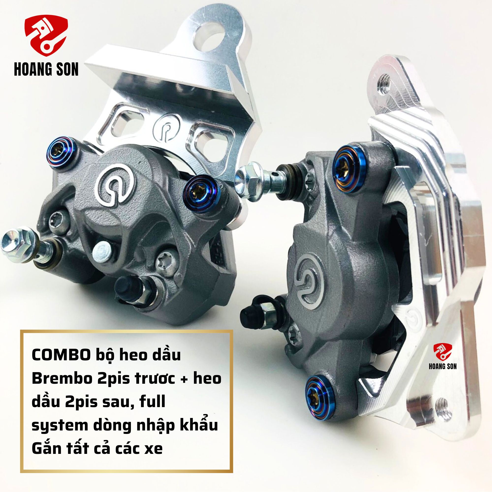 Combo full set heo dầu brembo 2 pisheo dầu brmbo 2 pis bánh trướcheo dầu brembo 2pis bánh sau đầy đủ part heo brembo 2pis gắn cho hầu hết các dòng xe hiện nay