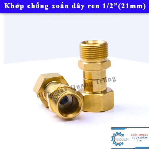 Khớp chống xoắn dây xịt của máy rửa xe áp lực cao- ren trong ren ngoài 21mm 1/2"