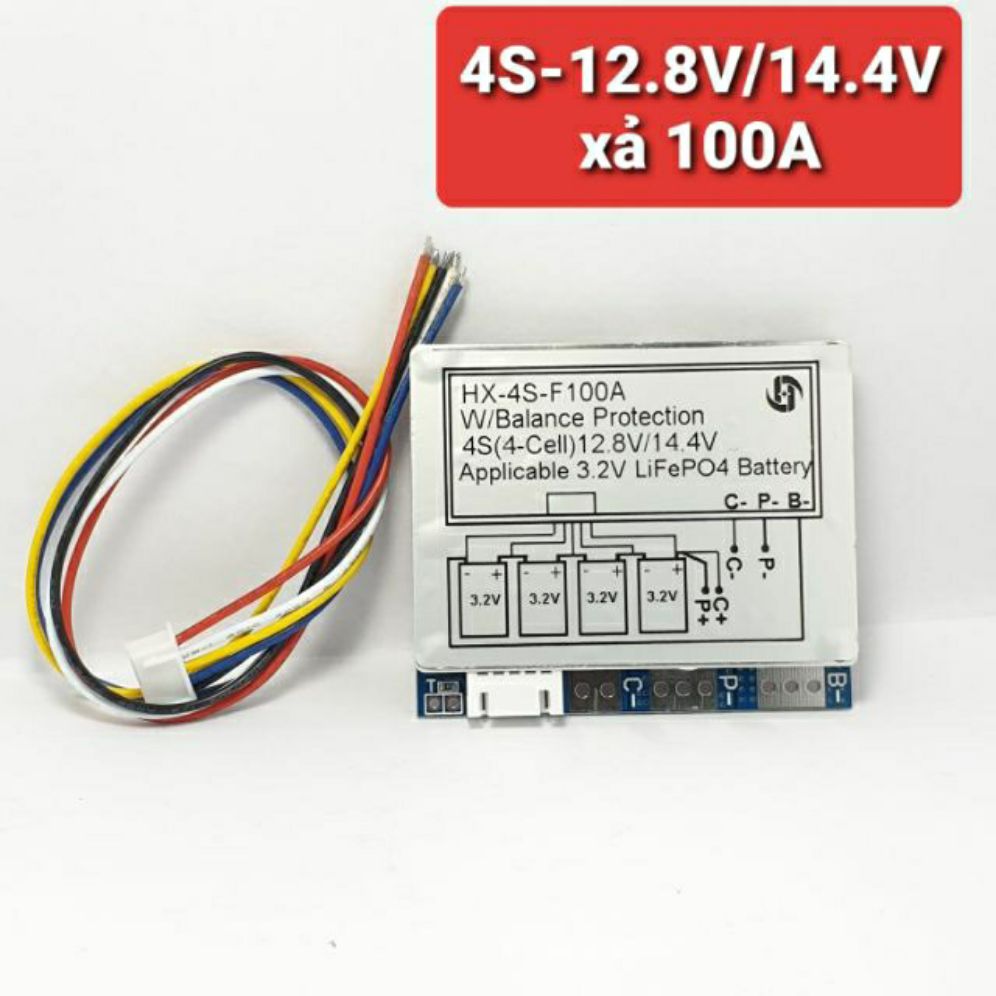 MẠCH BẢO VỆ PIN SẮT 4S-12.8V/14.6V- DÒNG XẢ 100A