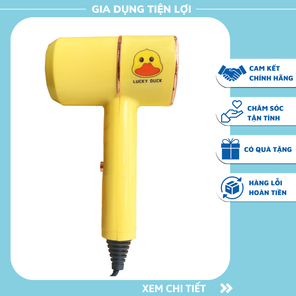 Máy sấy tóc du lịch mini gấp gọn hình chú vịt vàng đã được khẳng định chất lượng- máy sấy tóc công suất mạnh tạo kiểu tóc cực đẹp - máy sấy tóc mini tiện lợi