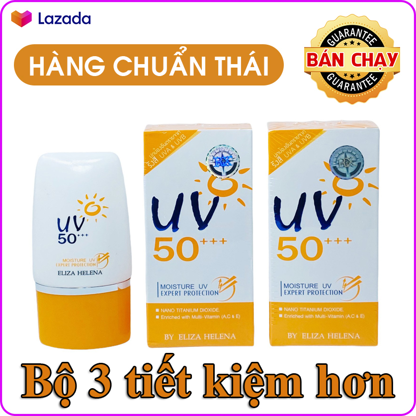 Bộ 3 hộp kem chống nắng cho da mặt và body Eliza Helena UV50+++ Thái Lan (30g x 3) giúp chống nắng hiệu quả bảo vệ da khỏi các tác nhân gây hại dưỡng ẩm cho da và làm sáng da