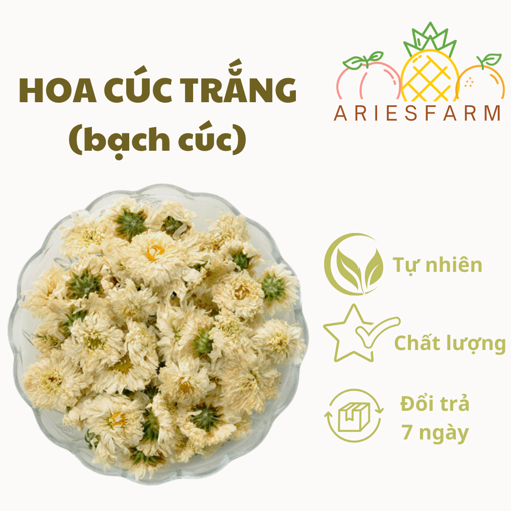 Trà hoa cúc trắng (bạch cúc) sấy khô nguyên bông thanh lọc - gói 20g,50g