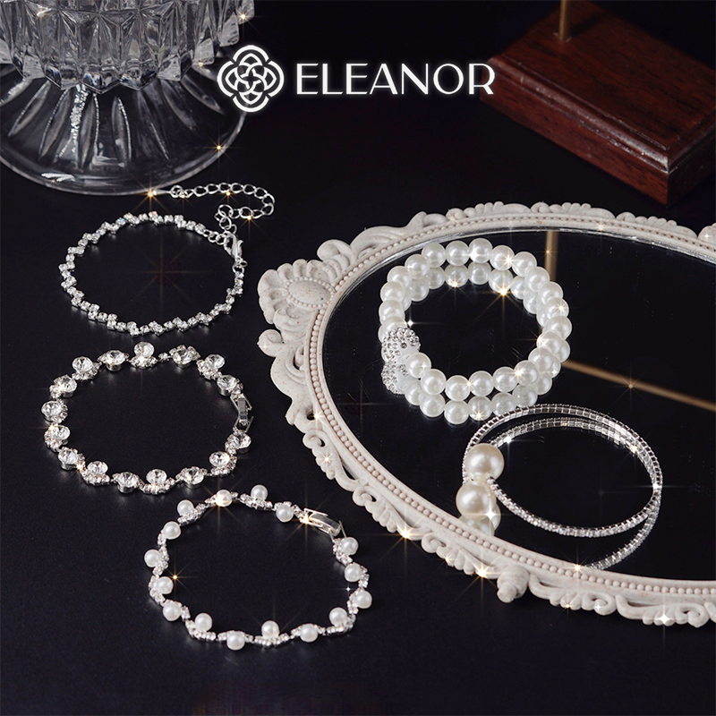  Vòng tay nữ Eleanor Accessories lắc tay đính đá ngọc trai nhân tạo phụ kiện trang sức 7097 
