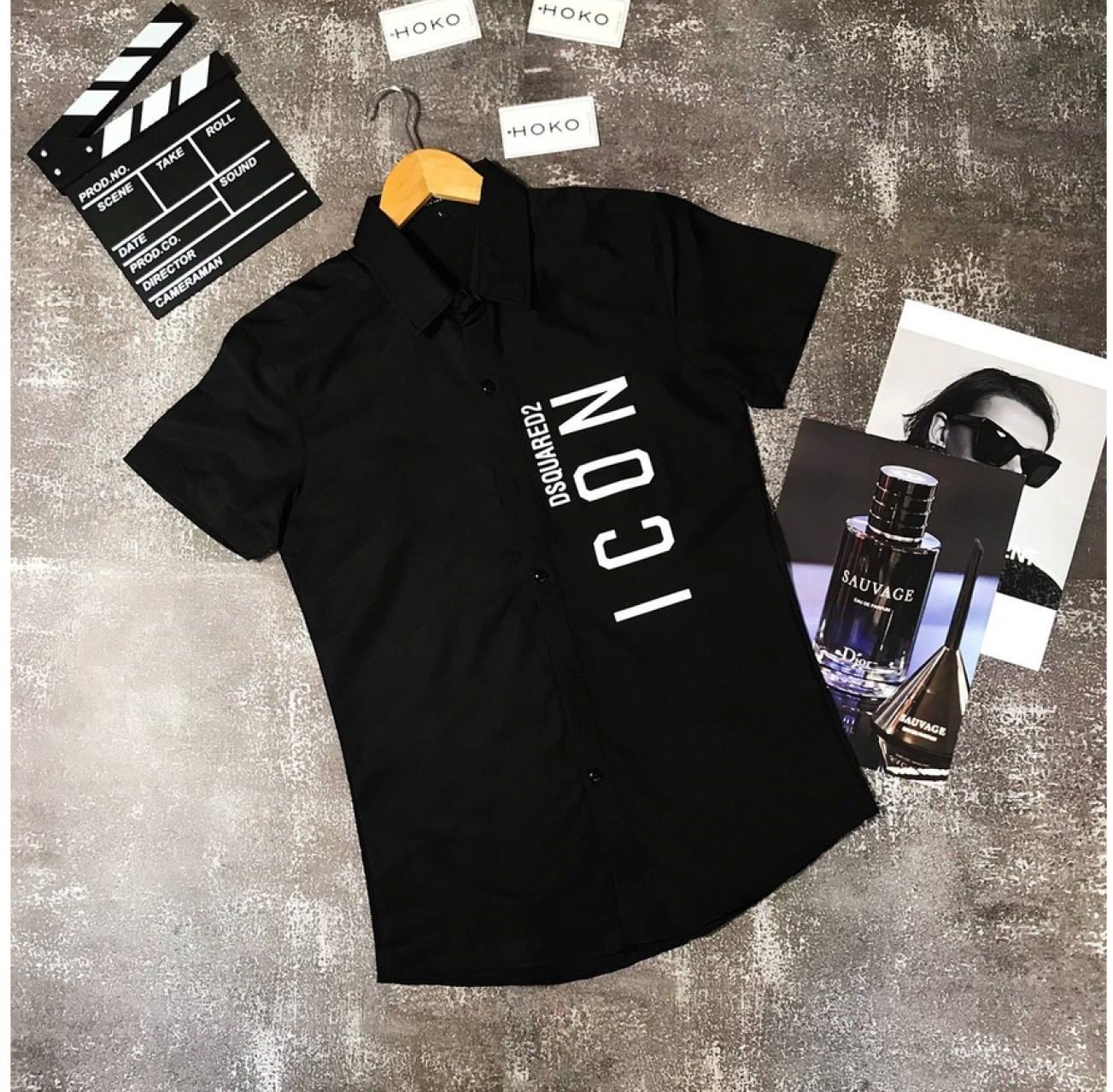 Sơmi nam ngắn tay, áo sơmi lụa hàn quốc mâu ic xuất xịn cực đẹp bee's-fashion