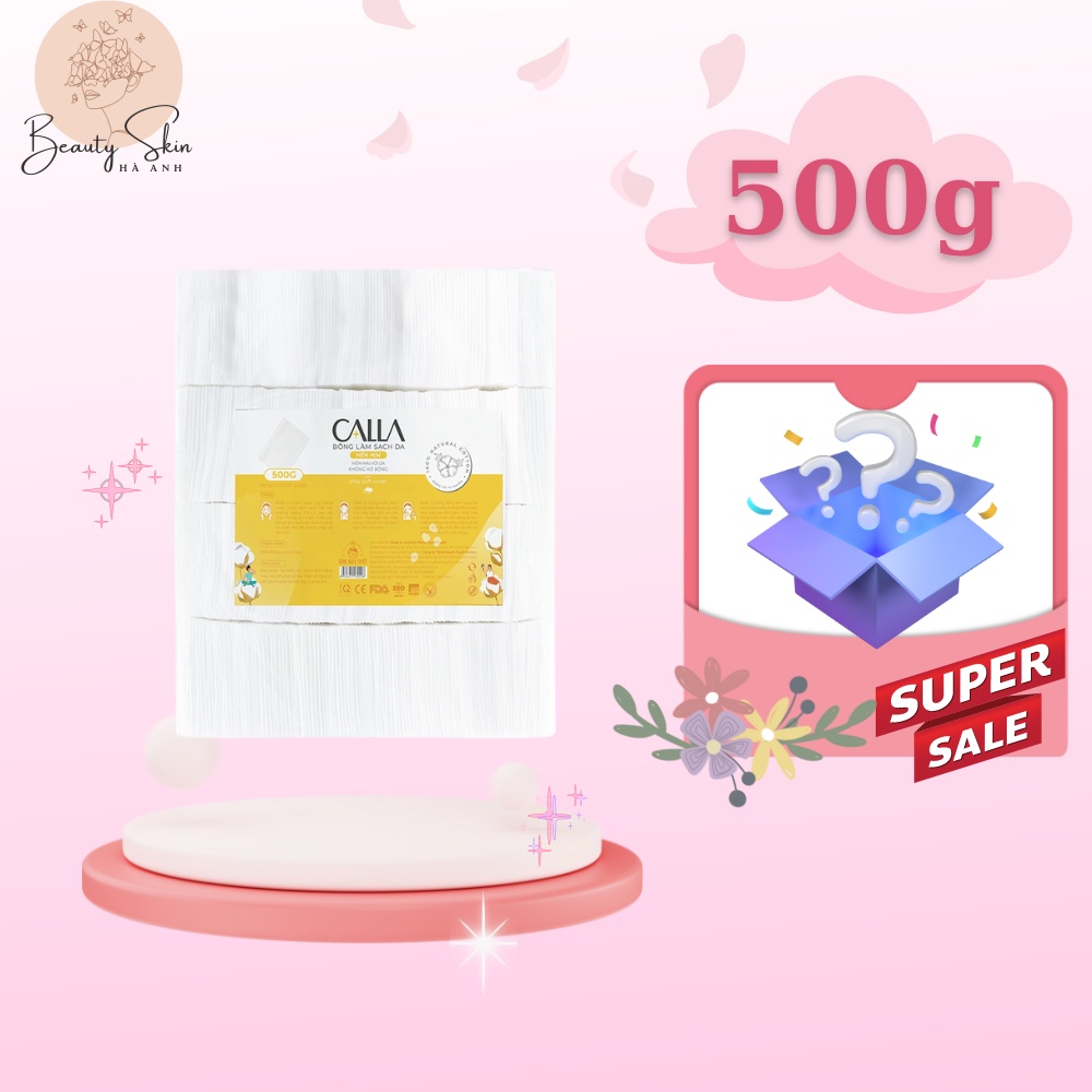 Bông tẩy trang làm sạch da Bông Bạch Tuyết Calla Mềm Mịn 500Gr