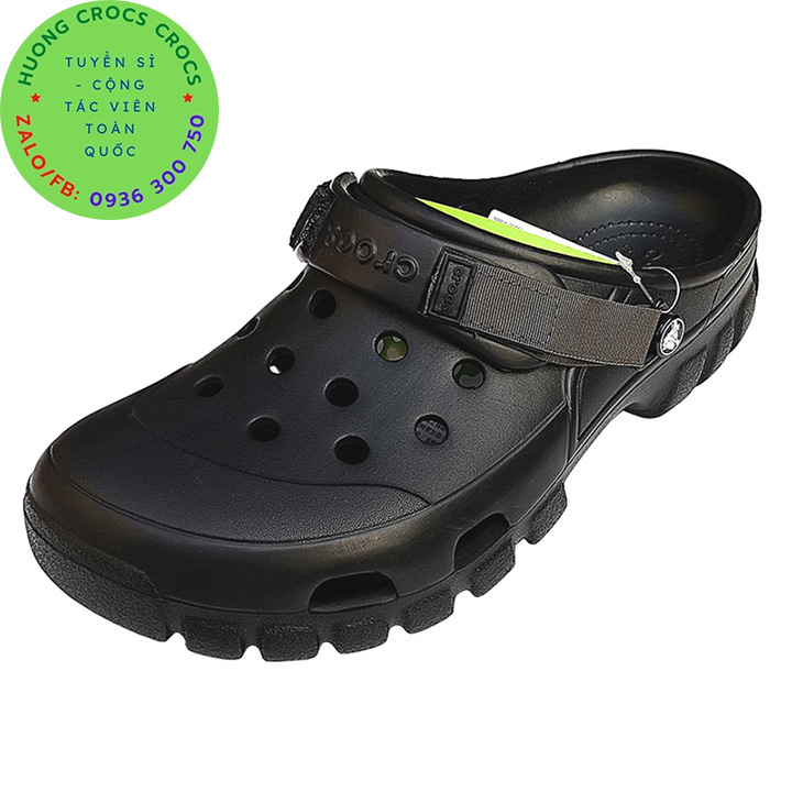 DÉP SỤC NHỰA ĐI MƯA CROCS OFFROAD CHO CẢ NAM MÀU ĐEN 