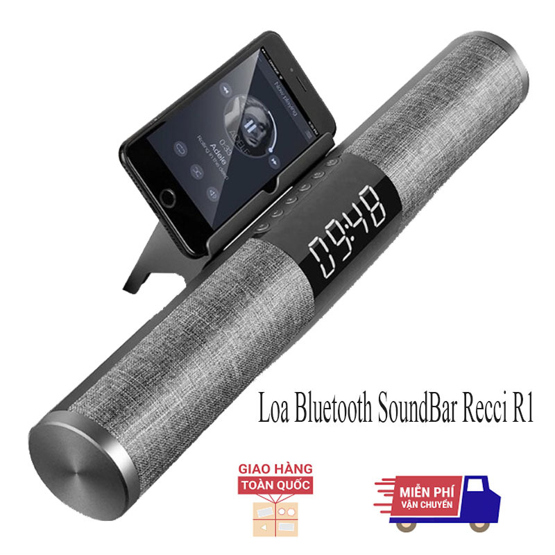 [HCM][SALE 50%] Loa Thanh Bluetooth R1 Loa Bluetooth SoundBar Recci R1Loa Bluetooth Không Dây Công Suất Lớn Âm Thanh 360° Chất Âm 3D Tích Hợp Đông Hồ Bảo Hành  12 Tháng