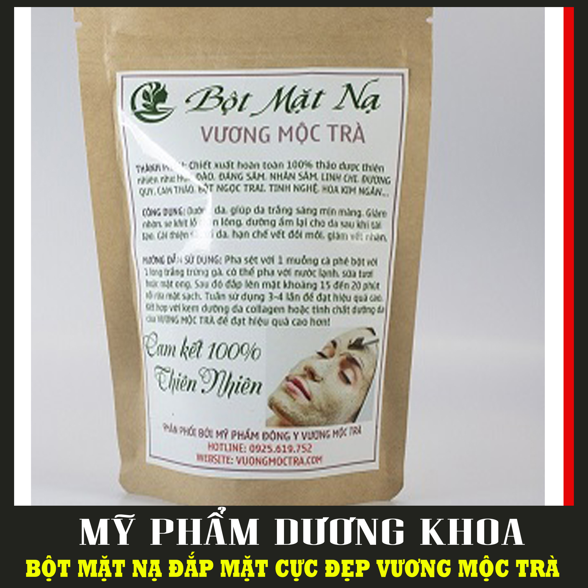 Bột mặt nạ 100gr dưỡng da vương mộc trà - bột đắp cho da sáng mịn, bột thảo dược rất an toàn cho da