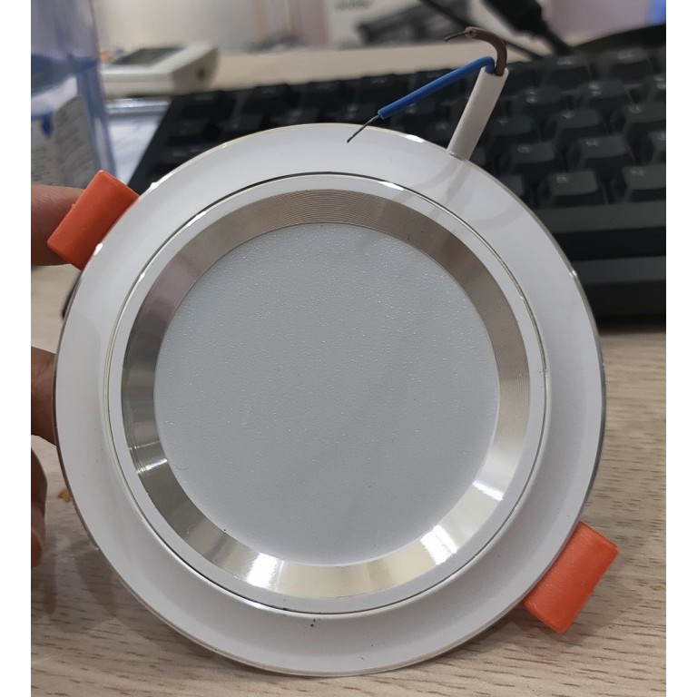 Đèn Led âm trần đổi màu 3w viền vàng, viền bạc, đèn mắt trâu, đèn phòng ngủ, đèn trang trí