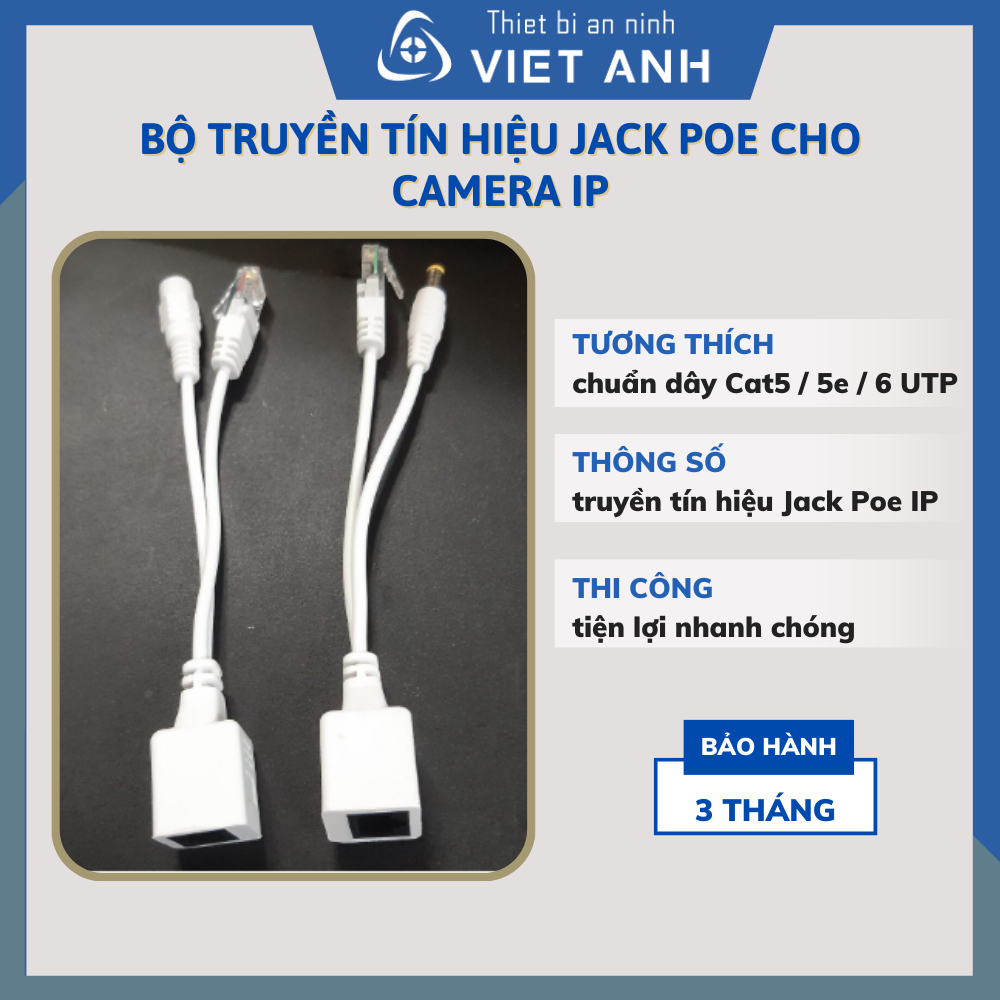 Bộ truyền tín hiệu Jack POE cho camera IP
