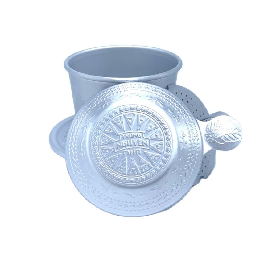 Phin pha cà phê Nhôm Cao Cấp Trung Nguyên( Hoa Văn) - Phin đặc chế cho Quán Cà Phê Trung Nguyên