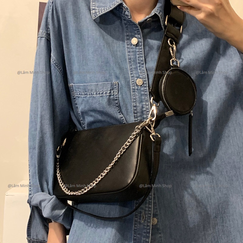 Bộ 2 túi ví đeo chéo nữ ♥️ xả kho♥️ túi đeo ngực, đeo bụng thời tranglm 500