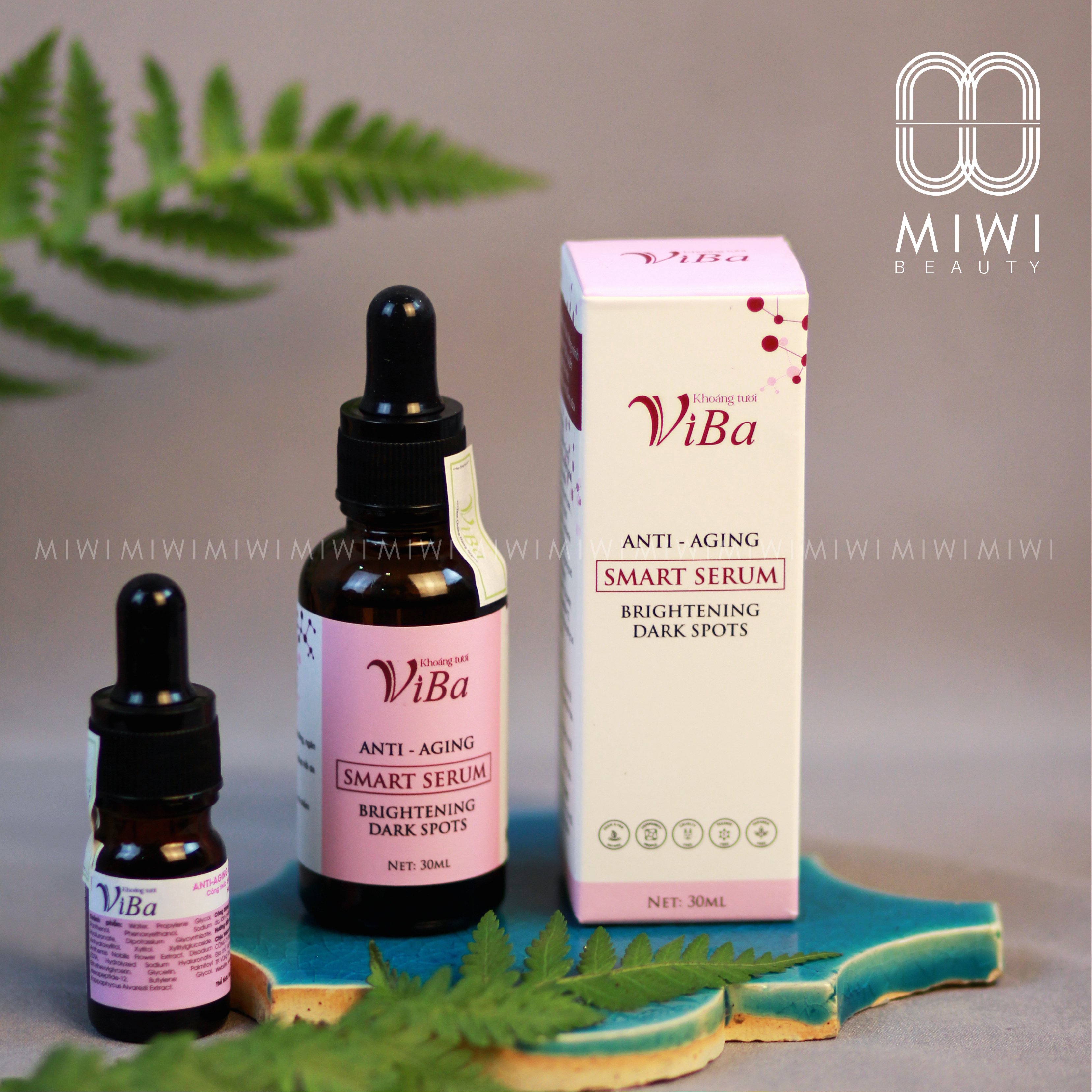 Serum trẻ hoá ViBa, tinh chất dưỡng da trẻ hóa 30ml và 5ml Khoáng Tươi ViBa