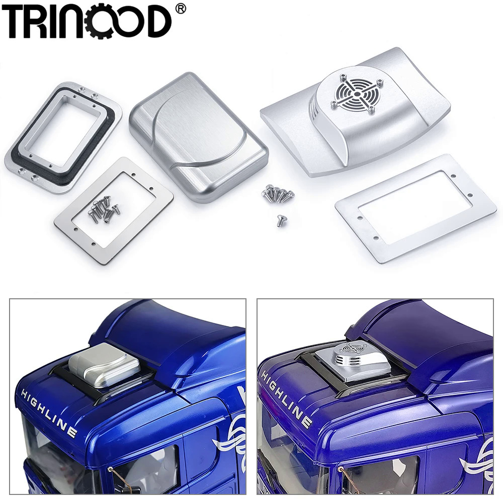 Trinood kim loại mô phỏng mái điều hòa không khí cửa sổ trời trang trí cho 114 Tamiya R620 R470 R730 Scania Volvo Benz RC phụ tùng xe tải