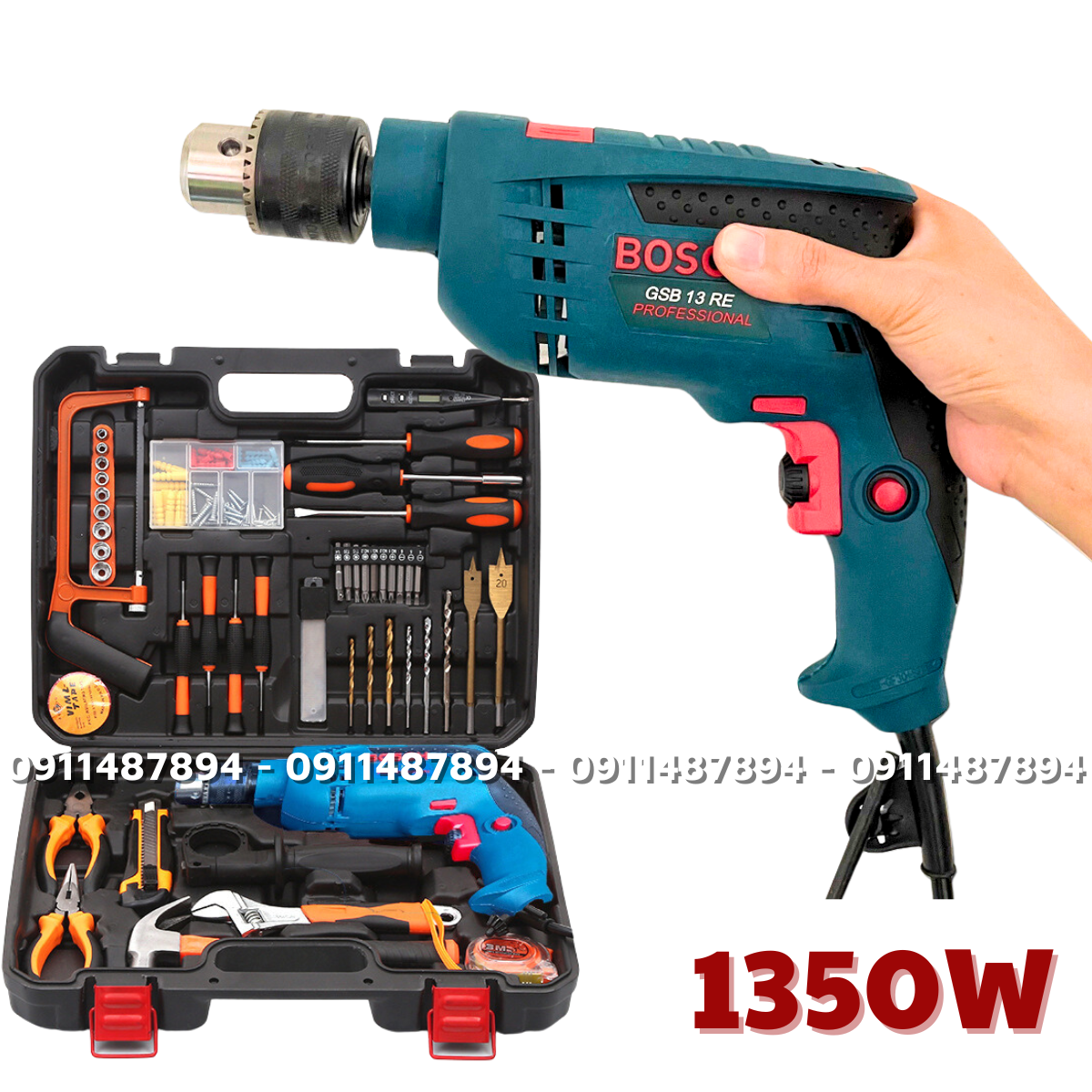 MIỂN SHIP CHỈ HÔM NAY Máy khoan điên cầm tay kèm vali 100 phụ kiện 13re BOS , khoan bê tông , khoan sắt, khoan gỗ, khoan kim loại