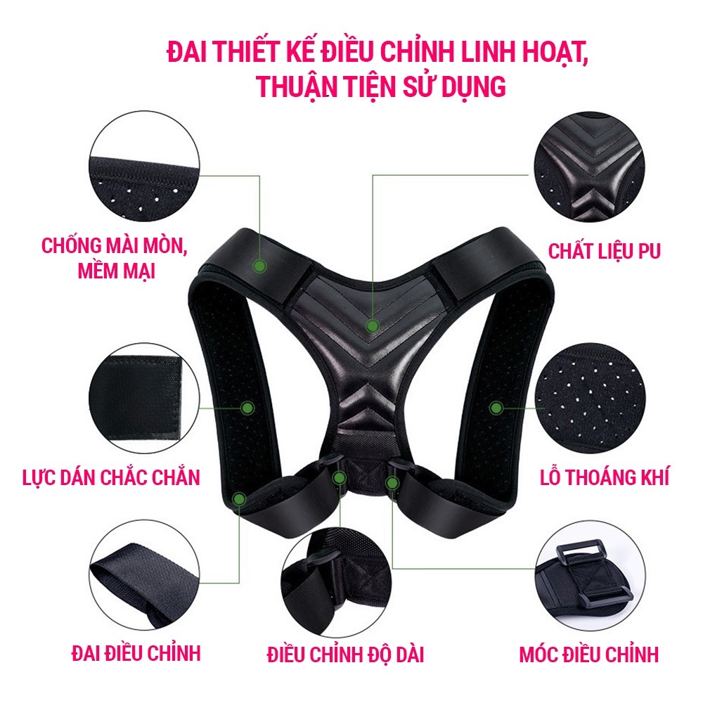 Đai lưng chống gù, Đai chống gù lưng cao cấp, Đai lưng cải thiện gù lưng, điều chỉnh tư thế, áo chống gù, trị lưng tôm, cong vẹo cột sống, Đai chống gù lưng thông minh cho trẻ em nam và nữ