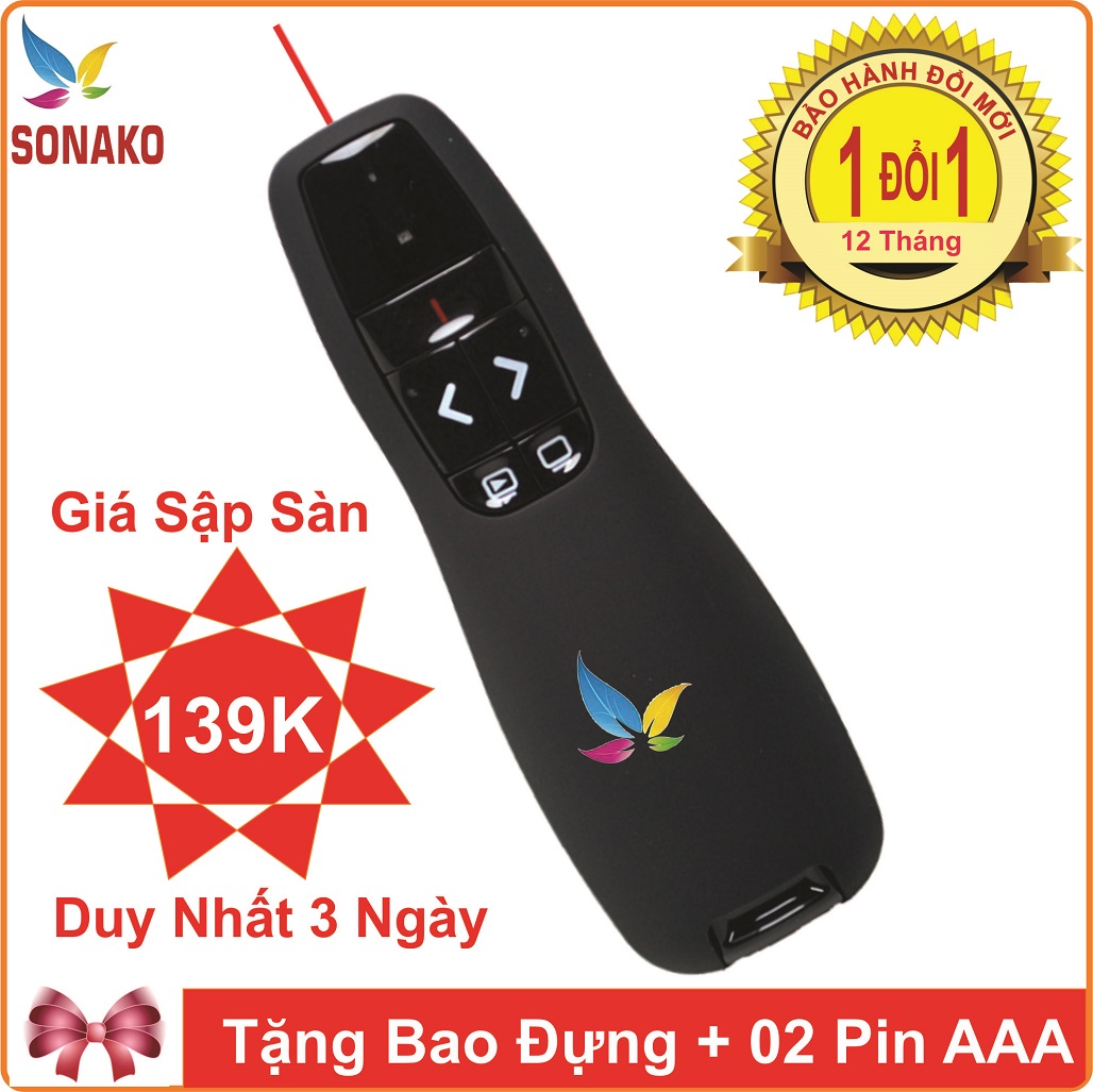 Bút Trình Chiếu Wireless Presenter R400 Chuyên Nghiệp Bảo Hành 12 Tháng