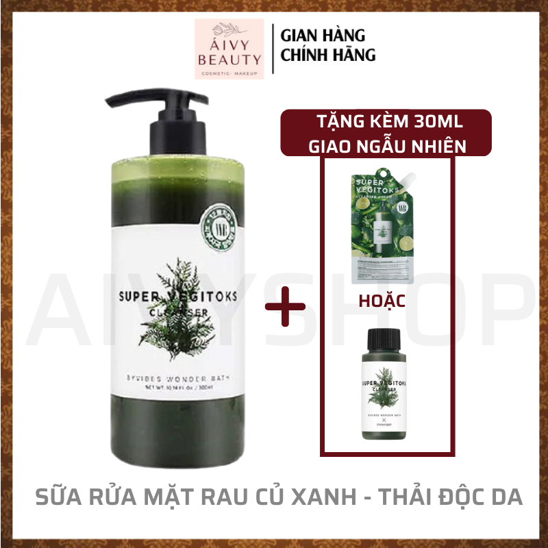 Sữa Rửa Mặt Rau Củ Sủi Bọt Thải Độc Da Byvibes Wonder Bath Super Vegitoks 300ML