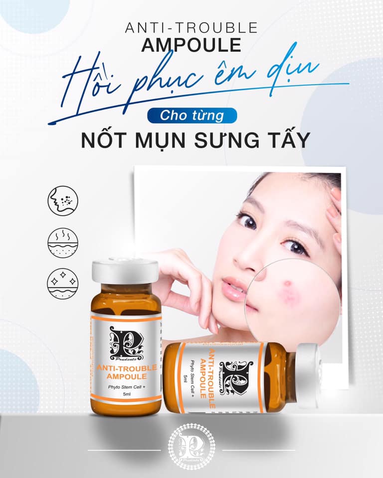 [HCM]Tinh Chất Giảm Mụn Anti Trouble Ampoule Nuwhite Mibiti Prudente Professional 5ml Từ USA