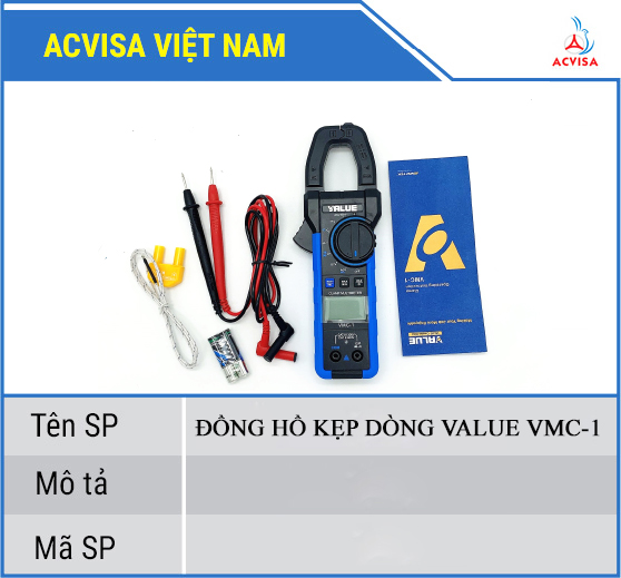 Đồng hồ ampe kìm cao cấp Value cao cấp VMC-1