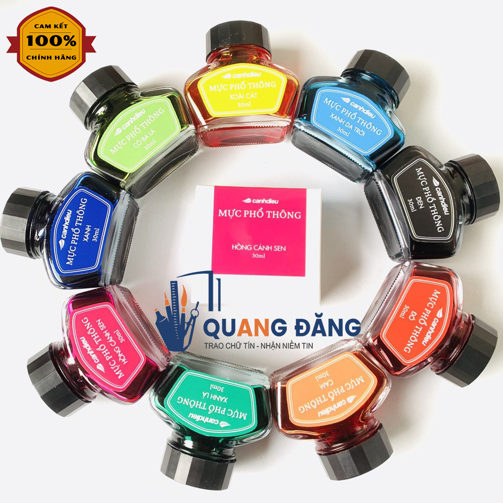 Mực cánh diều màu tím hồng - mực viết bút máy học sinh