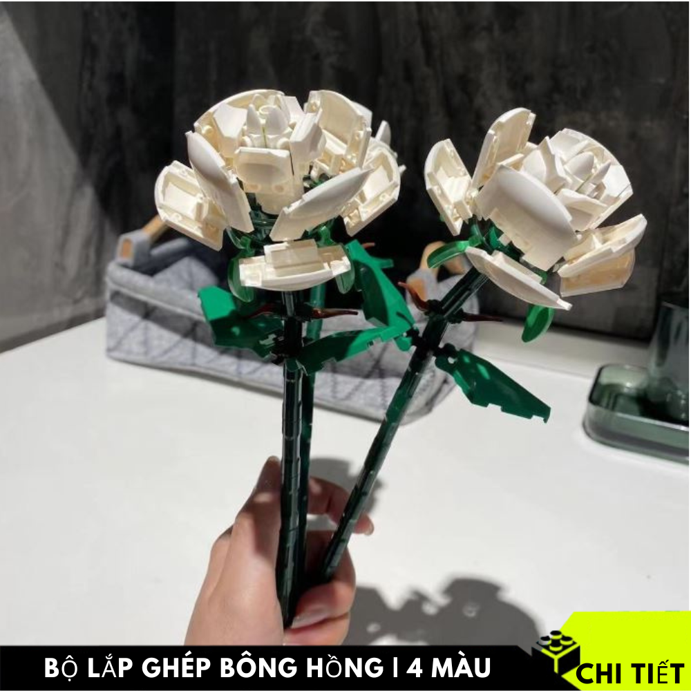 Lego hoa hồng 40460 - hoa hồng rực rỡ màu trắng