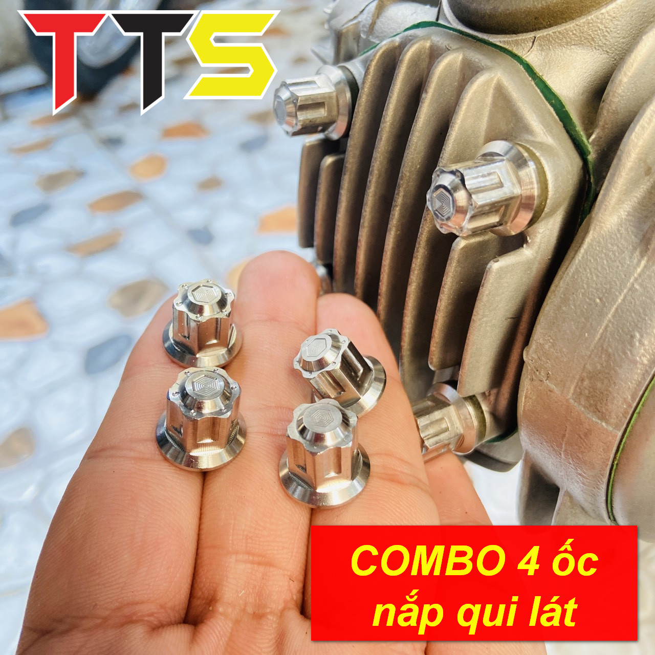 Bộ 4 tán inox salaya thái 7ly bắt nắp đầu qui lát nắp 4 lổ đầu bò wave dream super dream