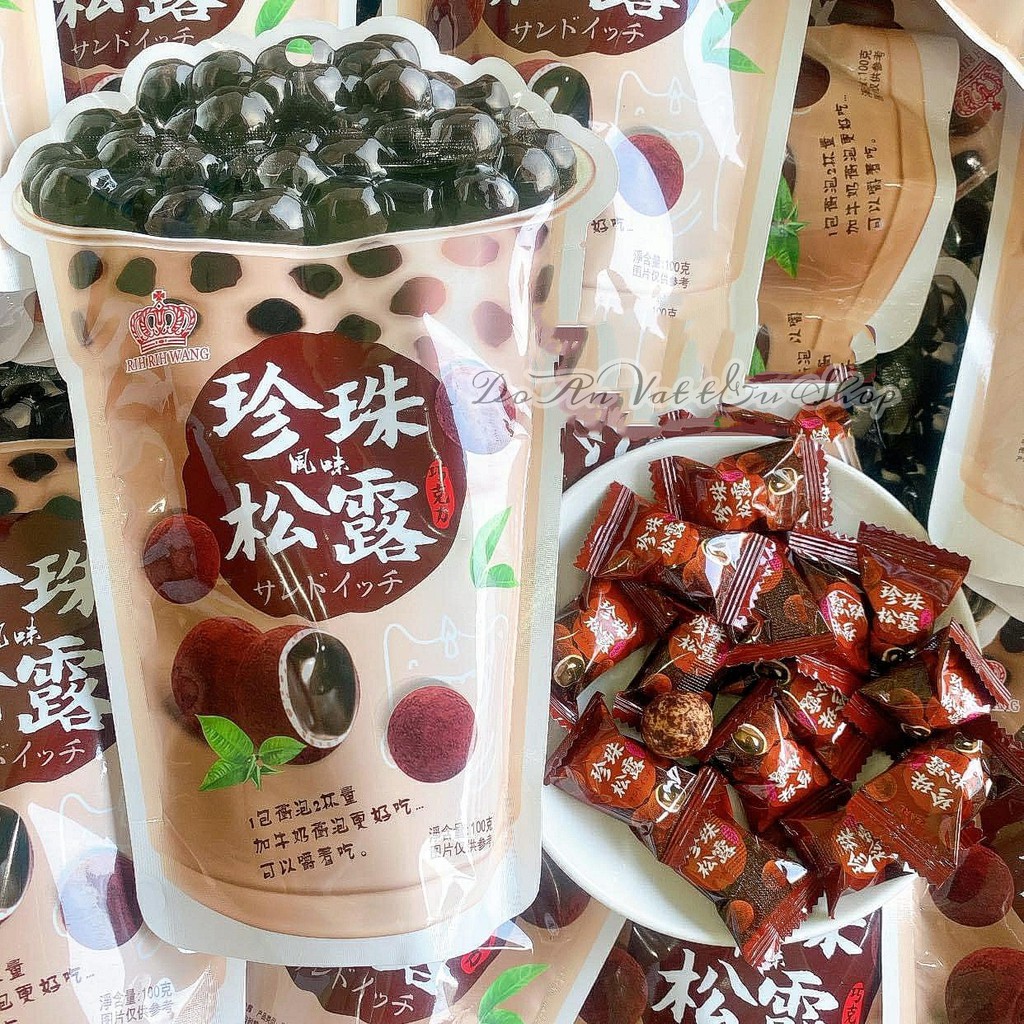 {Date xa} KẸO TRÀ SỮA TRÂN CHÂU ĐƯỜNG ĐEN ĐÀI LOAN GÓI 120g