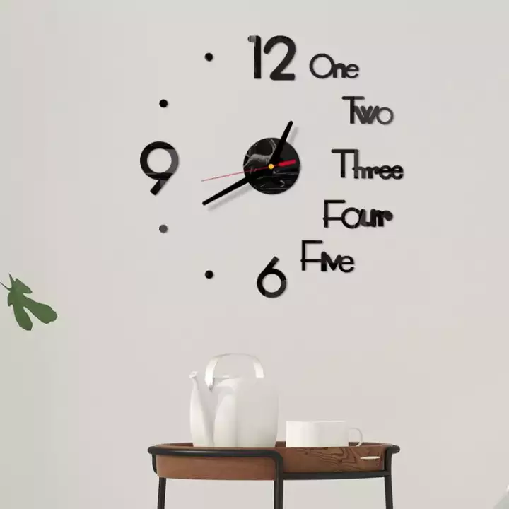 Đồng hồ treo tường 3d loại lớn 120cm - đồng hồ dán tường trang trí 3d khổ lớn - đồng hồ treo tường trang trí