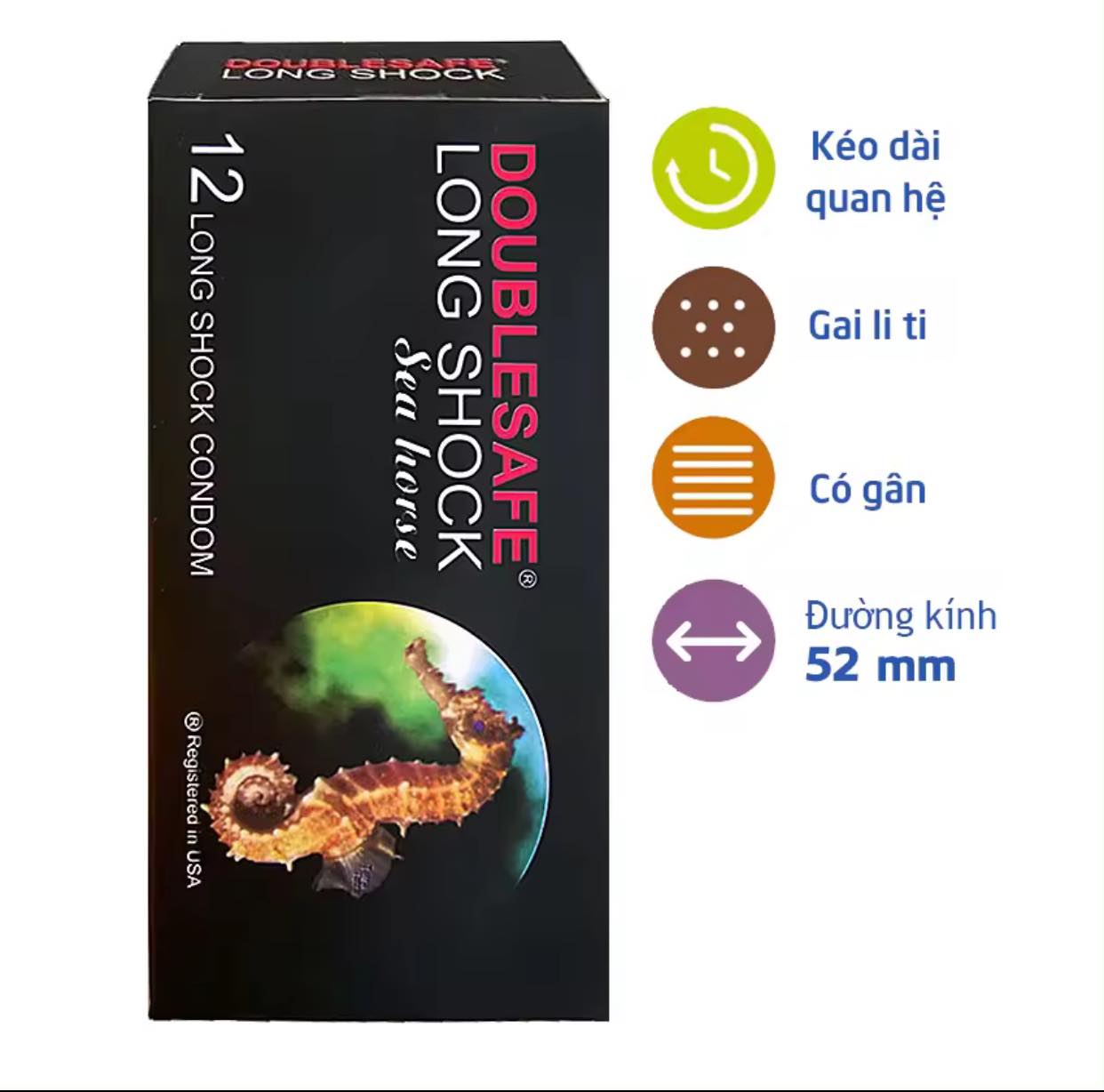- bao cao su powermen longshock cá ngựa, siêu mỏng, gân gai li ti, kéo dài thời gian, - hộp 12 cái